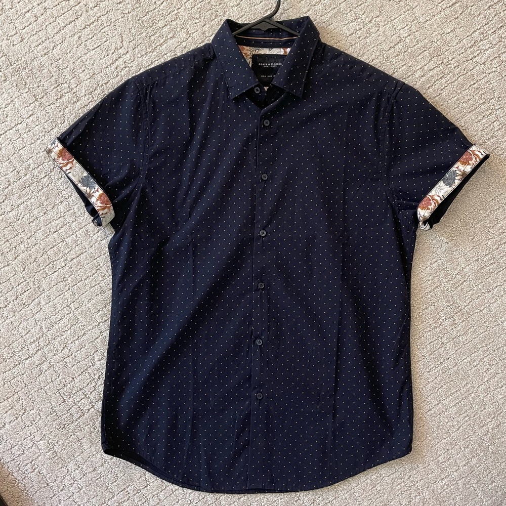 Denim and Floral casual button down